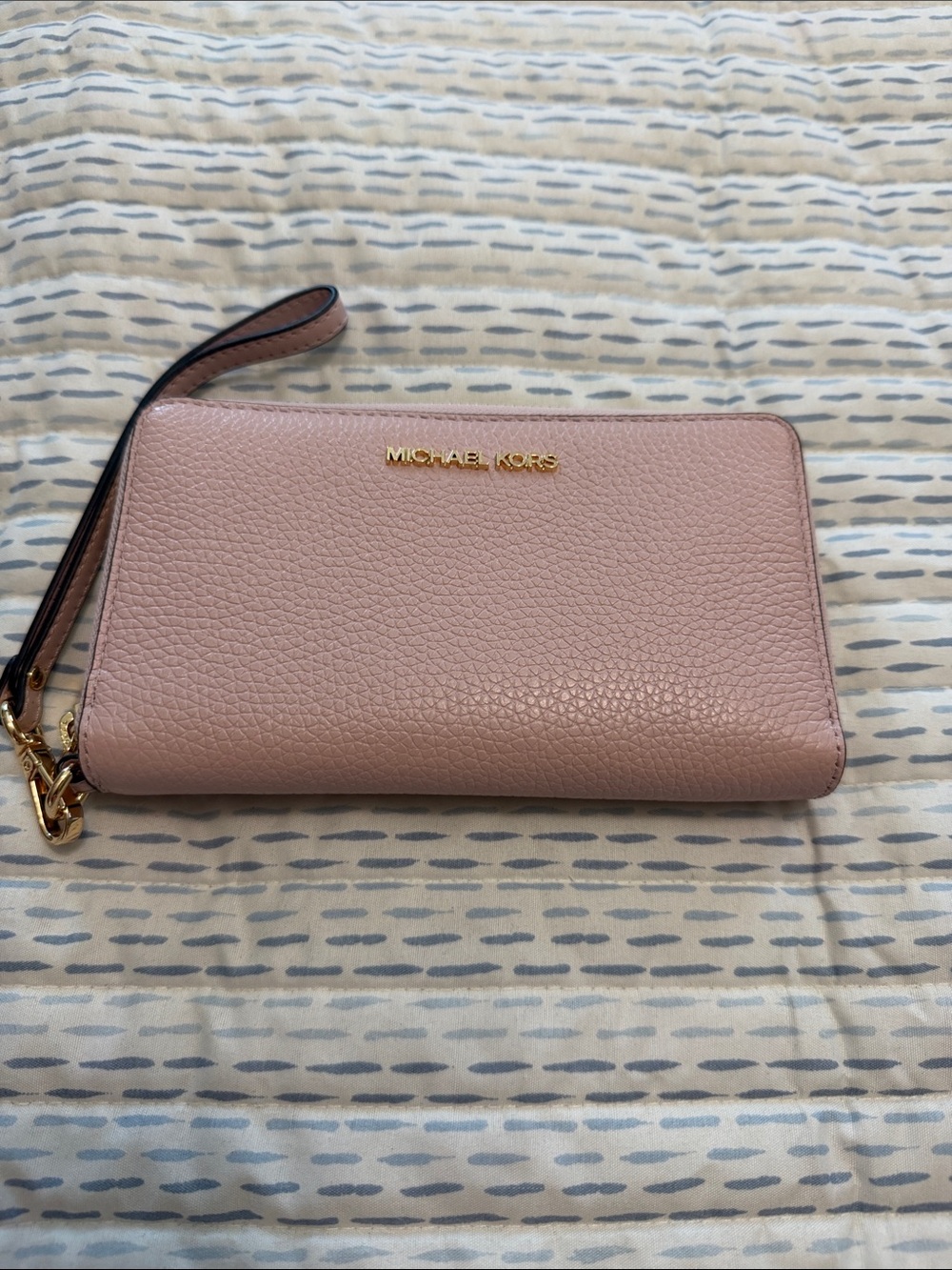 Michael Kors Pink Pebbled Leather Wristlet